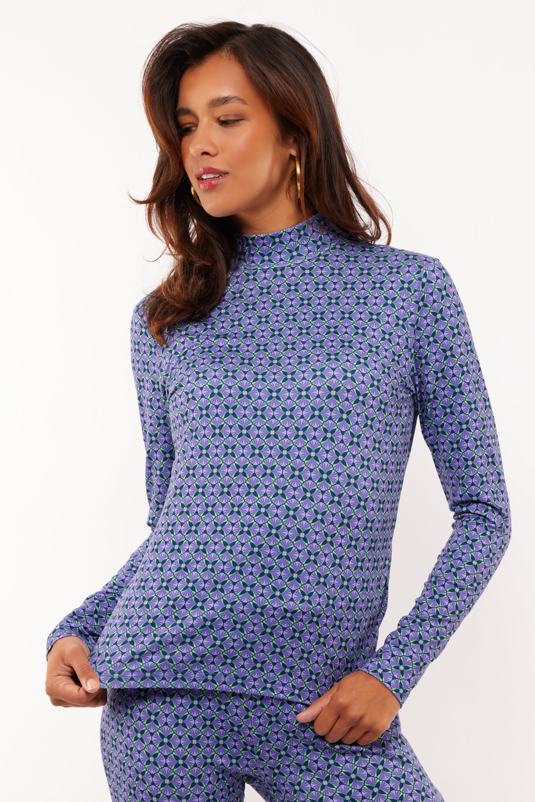 Tyra top | Azure Green/Cool Purple