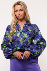 Fey blouse | Cool Purple/Fresh Lime