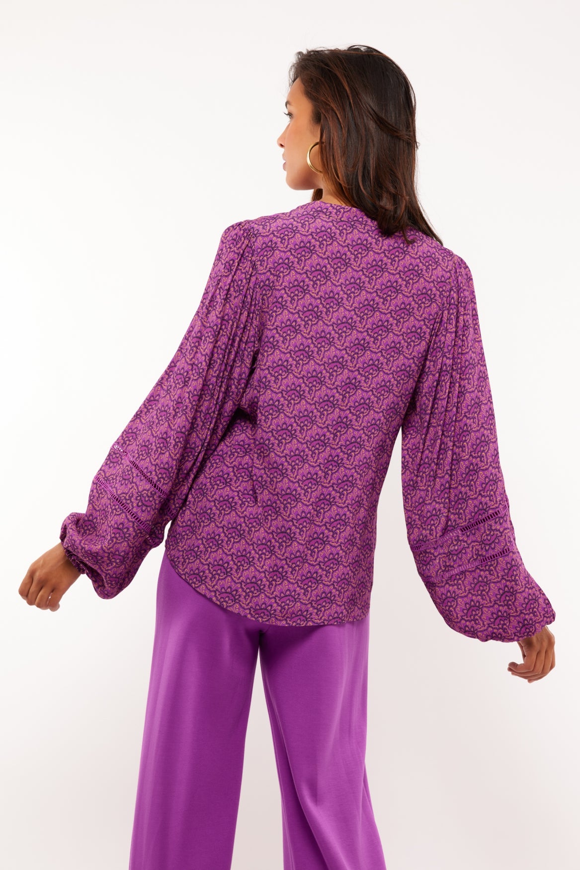 Tazz blouse | Grape Purple/Warm Yellow