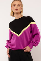 Azalea sweater | Black/Purple Orchid