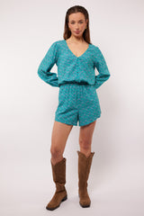 Caden playsuit | Tropical Aqua/Verbena