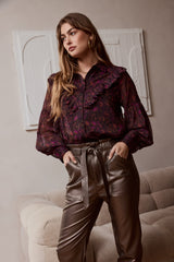 Jazli blouse | Black/Burgundy